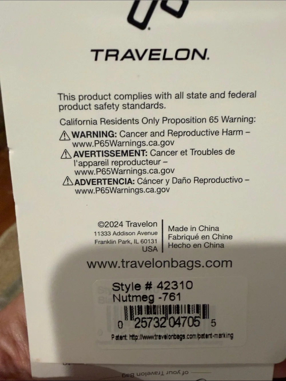 Travelon Nutmeg Anti-Theft Classic Backpack/NWT